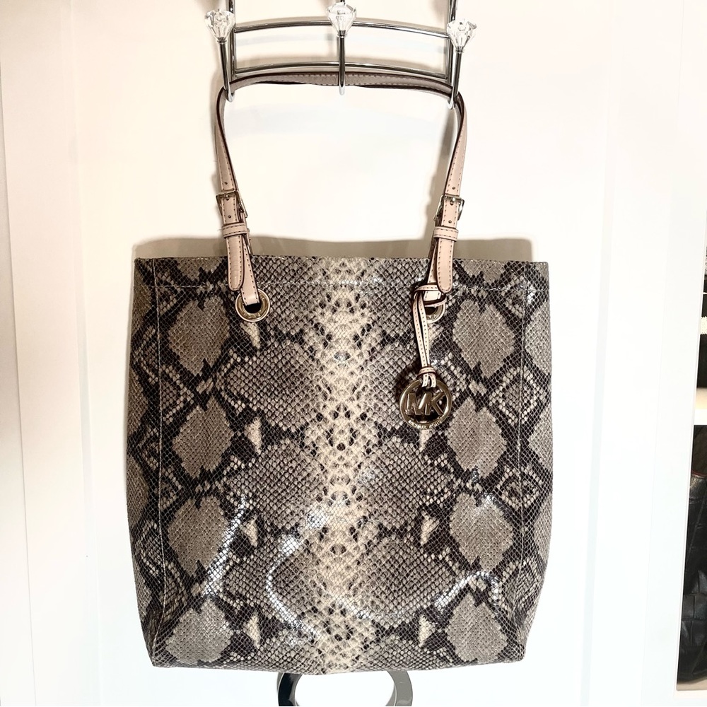 Michael Kors, python, embossed, leather handbag tote